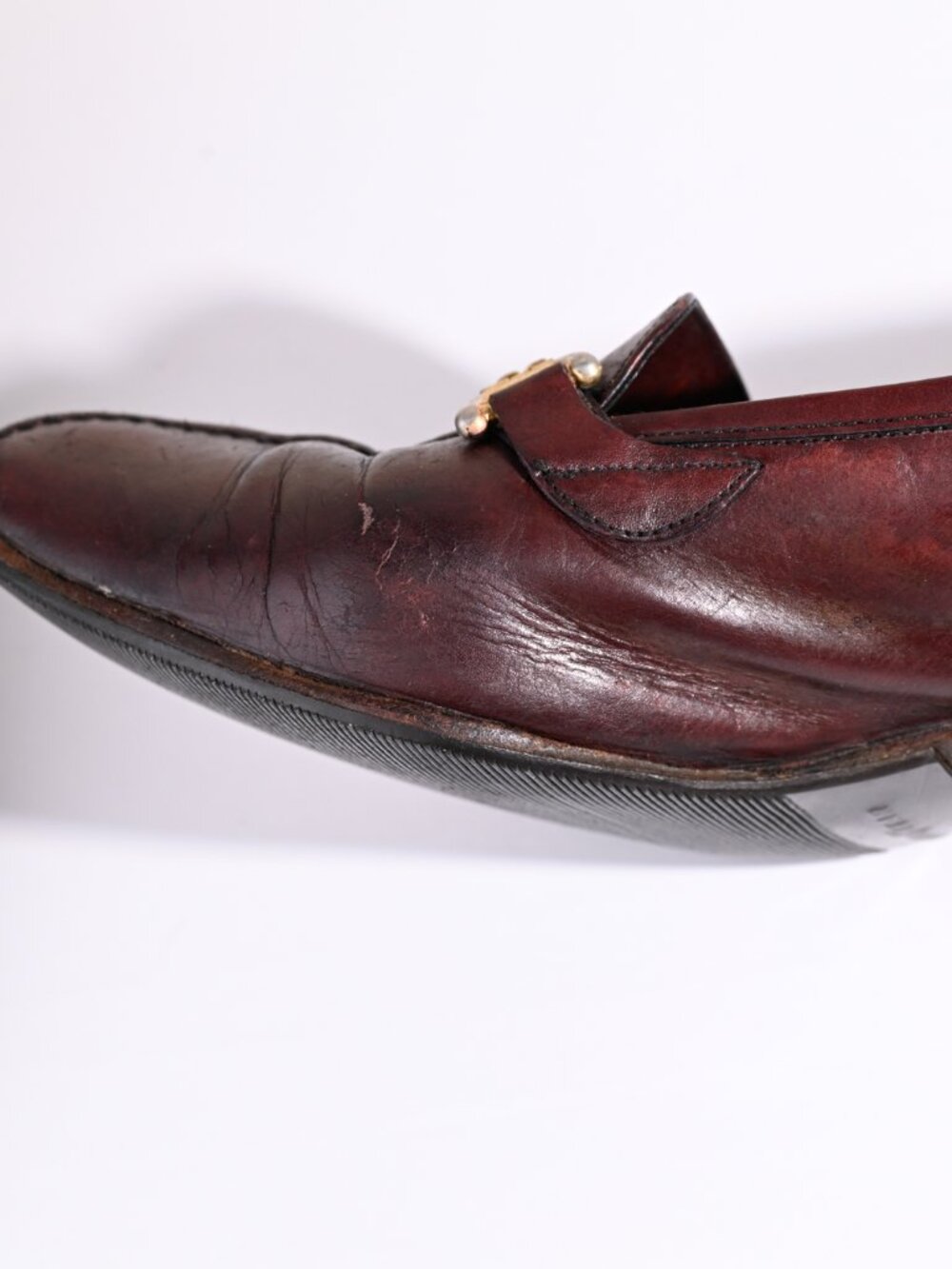 Vintage Gucci burgundy leather horsebit low-heel pumps with box size 7.5 - Picture 11 of 14
